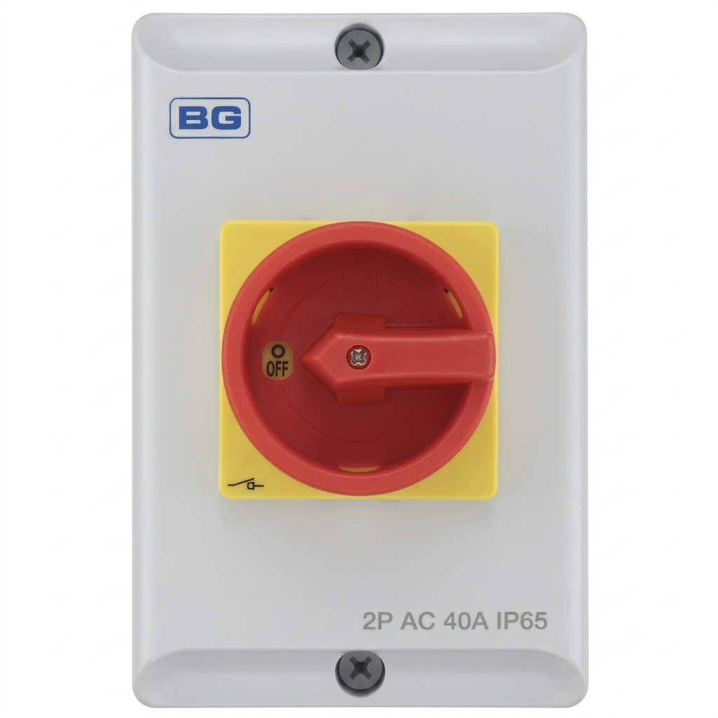 Rotary Isolator, 40A 2 Pole for a Single Phase